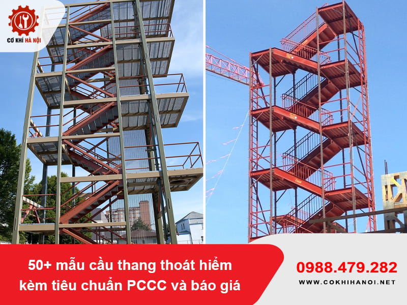 50+ mẫu cầu thang thoát hiểm kèm tiêu chuẩn PCCC và báo giá