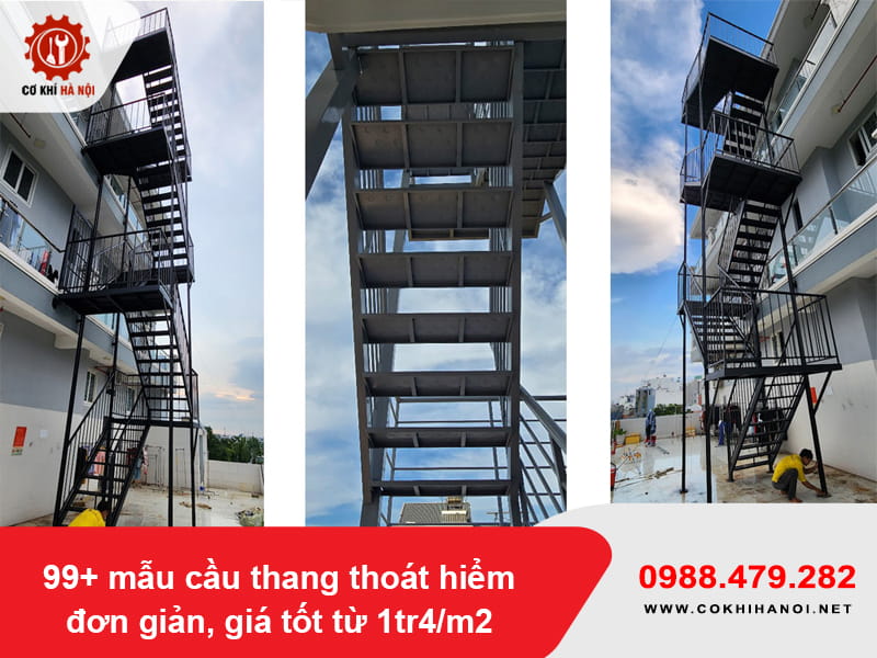 99+ mẫu cầu thang thoát hiểm đơn giản, giá tốt từ 1tr4/m2