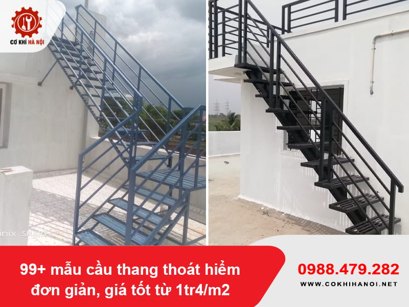 99+ mẫu cầu thang thoát hiểm đơn giản, giá tốt từ 1tr4/m2