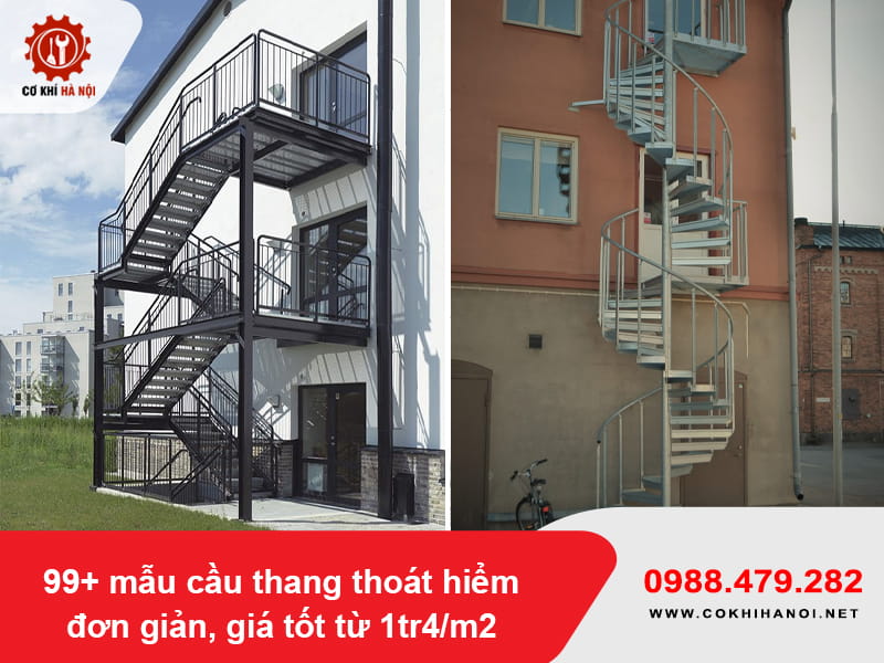 99+ mẫu cầu thang thoát hiểm đơn giản, giá tốt từ 1tr4/m2