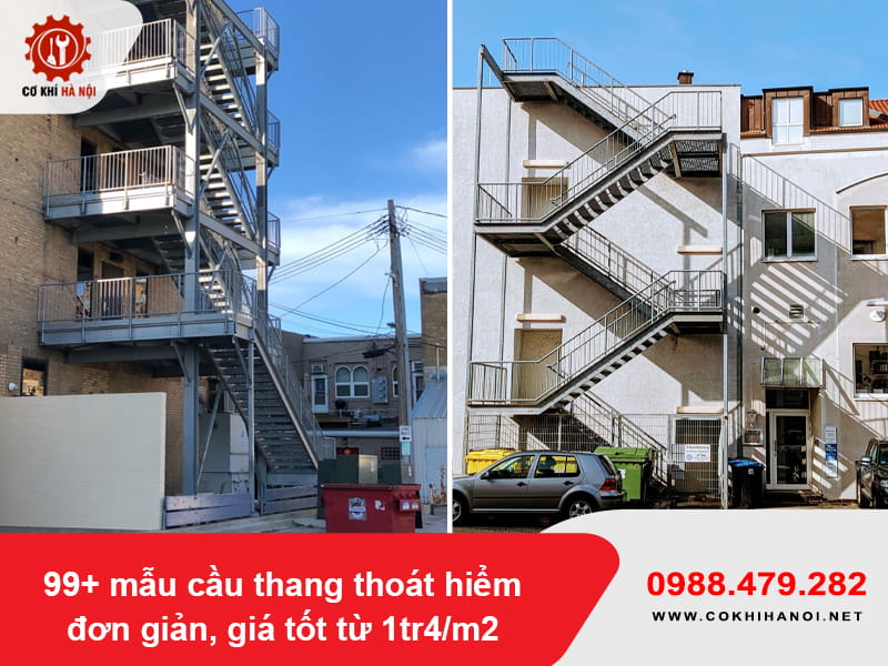 99+ mẫu cầu thang thoát hiểm đơn giản, giá tốt từ 1tr4/m2