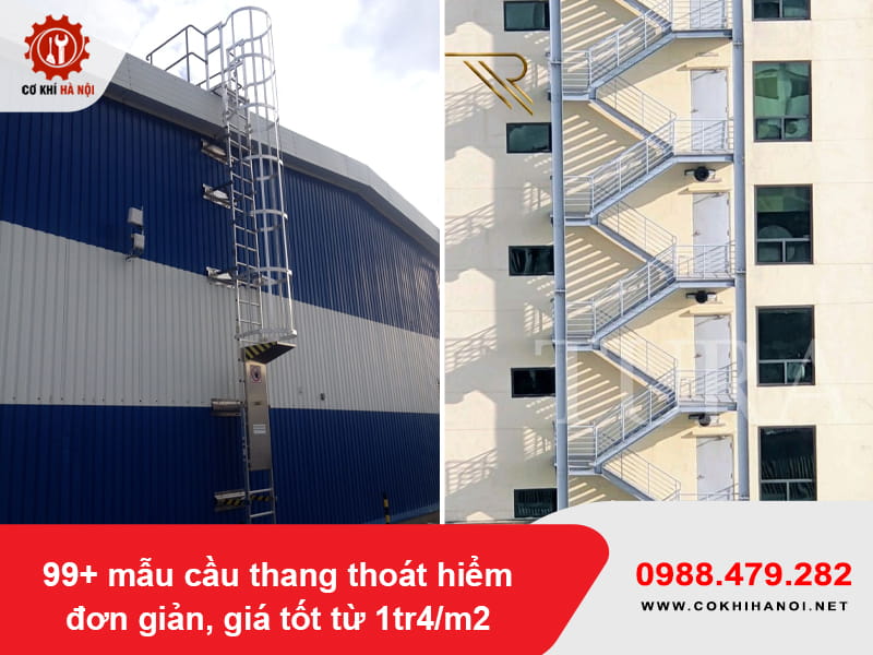 99+ mẫu cầu thang thoát hiểm đơn giản, giá tốt từ 1tr4/m2