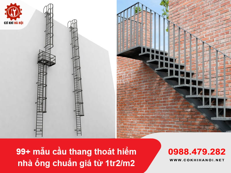 99+ mẫu cầu thang thoát hiểm nhà ống chuẩn giá từ 1tr2/m2