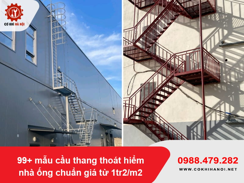 99+ mẫu cầu thang thoát hiểm nhà ống chuẩn giá từ 1tr2/m2