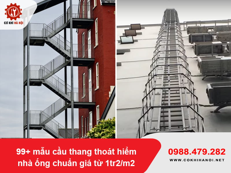 99+ mẫu cầu thang thoát hiểm nhà ống chuẩn giá từ 1tr2/m2