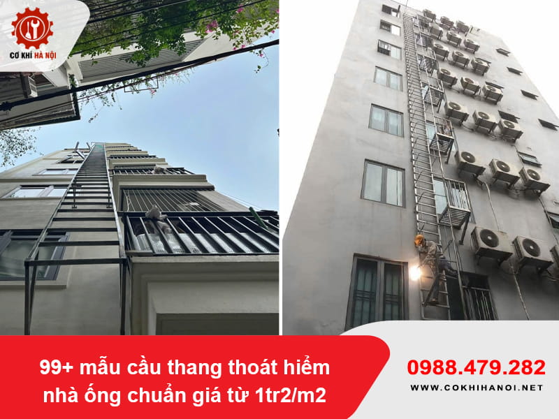 99+ mẫu cầu thang thoát hiểm nhà ống chuẩn giá từ 1tr2/m2