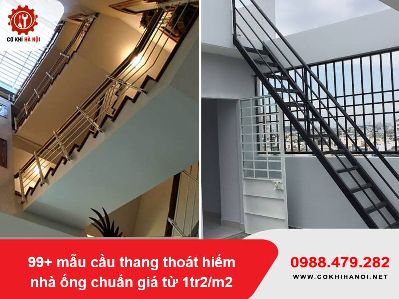 99+ mẫu cầu thang thoát hiểm nhà ống chuẩn giá từ 1tr2/m2