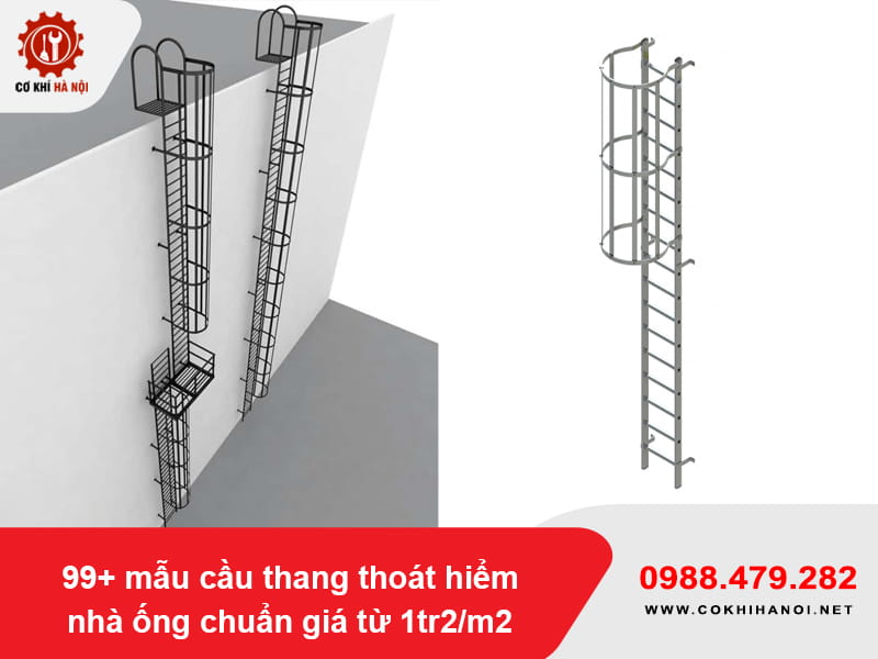 99+ mẫu cầu thang thoát hiểm nhà ống chuẩn giá từ 1tr2/m2