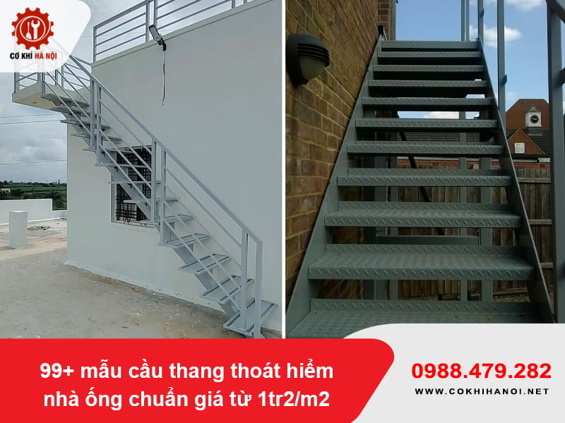 99+ mẫu cầu thang thoát hiểm nhà ống chuẩn giá từ 1tr2/m2