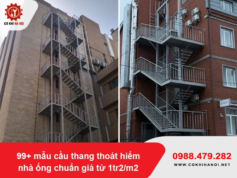 99+ mẫu cầu thang thoát hiểm nhà ống chuẩn giá từ 1tr2/m2