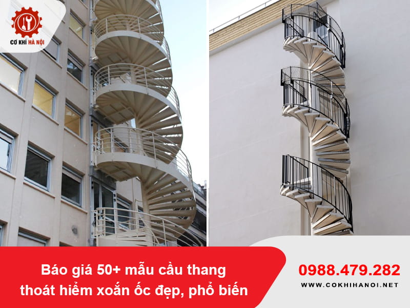 Báo giá 50+ mẫu cầu thang thoát hiểm xoắn ốc đẹp, phổ biến