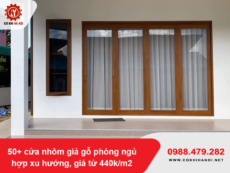 50+ cửa nhôm giả gỗ phòng ngủ hợp xu hướng, giá từ 440k/m2