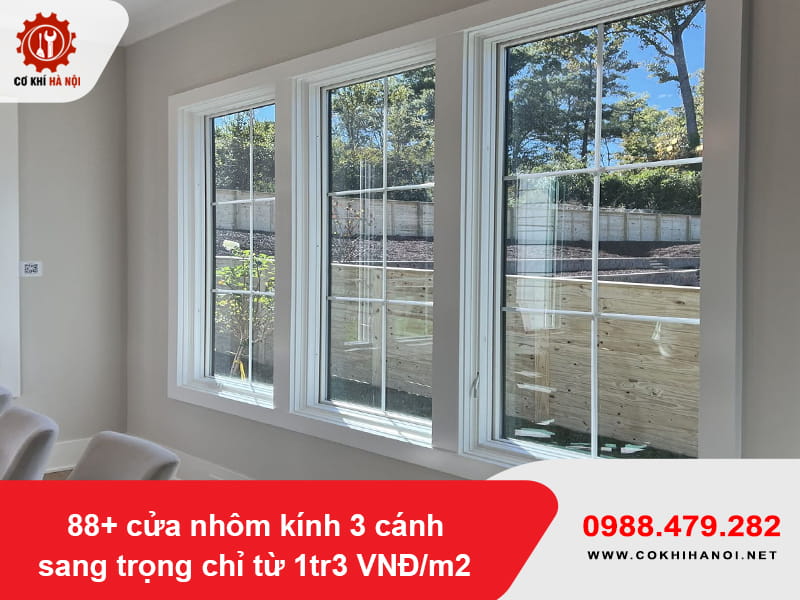 88+ cửa nhôm kính 3 cánh sang trọng chỉ từ 1tr3 VNĐ/m2