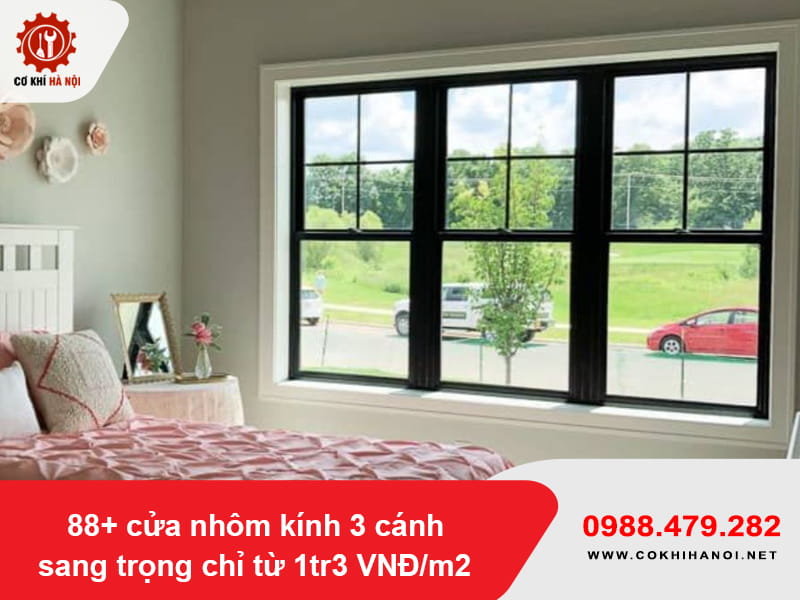88+ cửa nhôm kính 3 cánh sang trọng chỉ từ 1tr3 VNĐ/m2