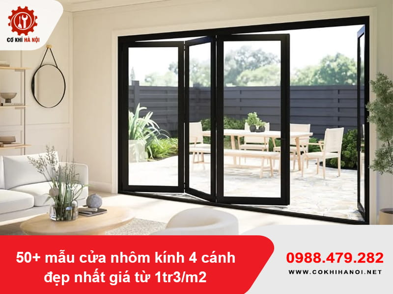 50+ mẫu cửa nhôm kính 4 cánh đẹp nhất giá từ 1tr3/m2