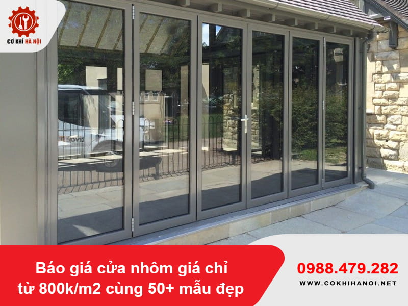 Báo giá cửa nhôm giá chỉ từ 800k/m2 cùng 50+ mẫu đẹp 2026