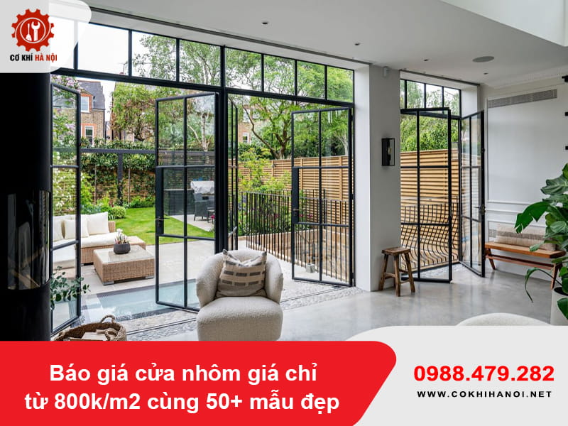 Báo giá cửa nhôm giá chỉ từ 800k/m2 cùng 50+ mẫu đẹp 2026