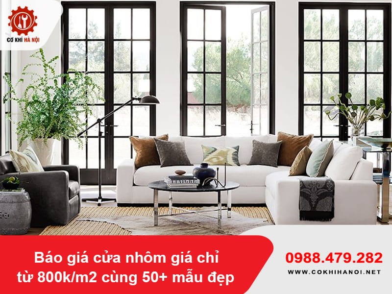 Báo giá cửa nhôm giá chỉ từ 800k/m2 cùng 50+ mẫu đẹp 2026