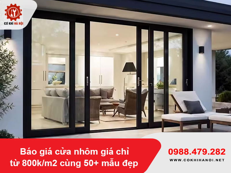 Báo giá cửa nhôm giá chỉ từ 800k/m2 cùng 50+ mẫu đẹp 2026