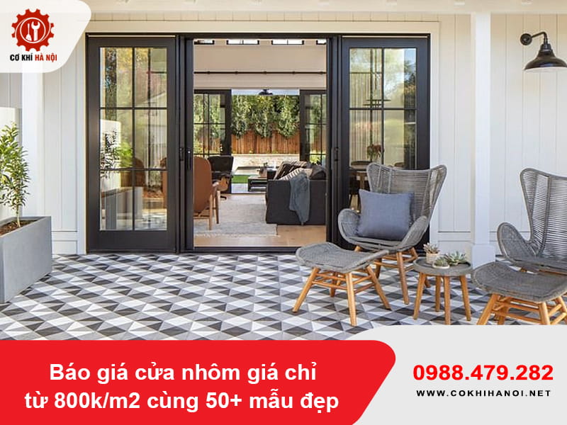Báo giá cửa nhôm giá chỉ từ 800k/m2 cùng 50+ mẫu đẹp 2026