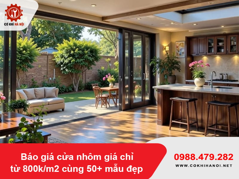 Báo giá cửa nhôm giá chỉ từ 800k/m2 cùng 50+ mẫu đẹp 2026