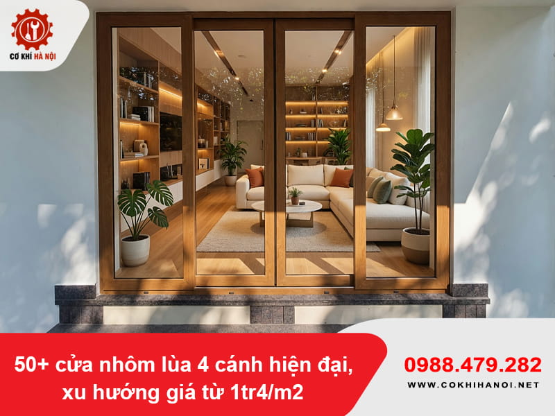 50+ cửa nhôm lùa 4 cánh hiện đại, xu hướng giá từ 1tr4/m2