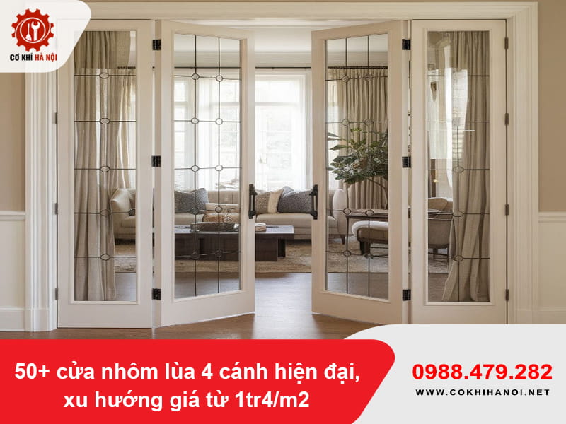50+ cửa nhôm lùa 4 cánh hiện đại, xu hướng giá từ 1tr4/m2