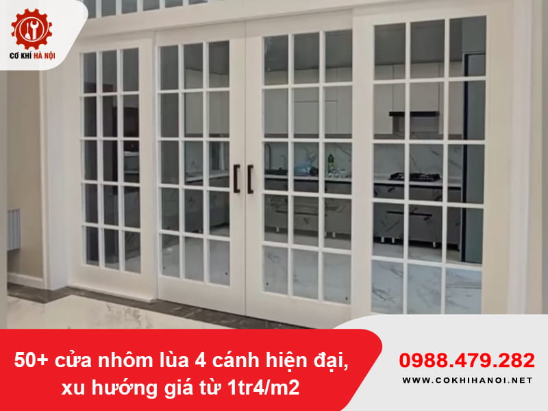 50+ cửa nhôm lùa 4 cánh hiện đại, xu hướng giá từ 1tr4/m2