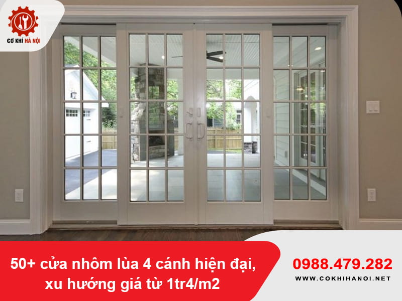50+ cửa nhôm lùa 4 cánh hiện đại, xu hướng giá từ 1tr4/m2