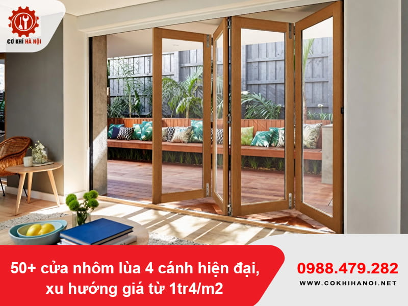 50+ cửa nhôm lùa 4 cánh hiện đại, xu hướng giá từ 1tr4/m2