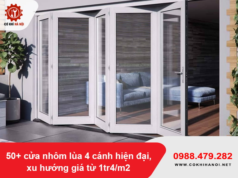 50+ cửa nhôm lùa 4 cánh hiện đại, xu hướng giá từ 1tr4/m2