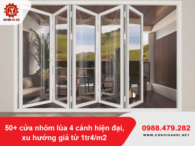 50+ cửa nhôm lùa 4 cánh hiện đại, xu hướng giá từ 1tr4/m2