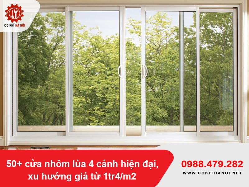 50+ cửa nhôm lùa 4 cánh hiện đại, xu hướng giá từ 1tr4/m2