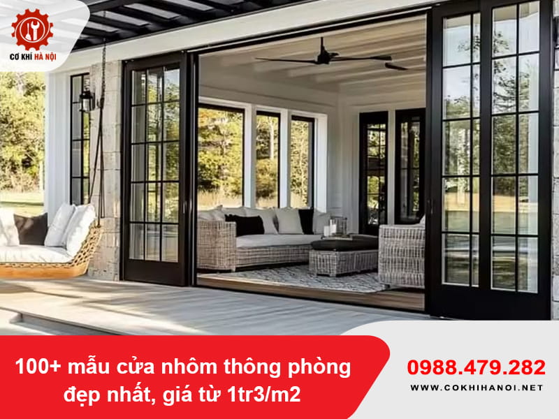 100+ mẫu cửa nhôm thông phòng đẹp nhất, giá từ 1tr3/m2