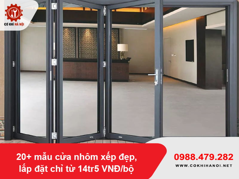20+ mẫu cửa nhôm xếp đẹp, lắp đặt chỉ từ 14tr5 VNĐ/bộ