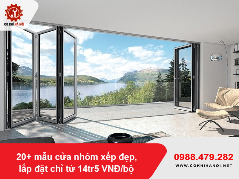 20+ mẫu cửa nhôm xếp đẹp, lắp đặt chỉ từ 14tr5 VNĐ/bộ