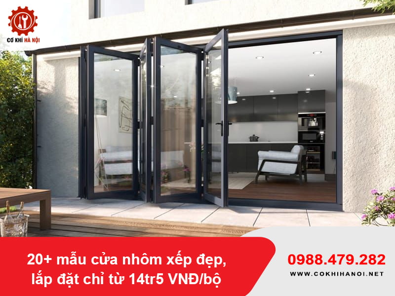 20+ mẫu cửa nhôm xếp đẹp, lắp đặt chỉ từ 14tr5 VNĐ/bộ