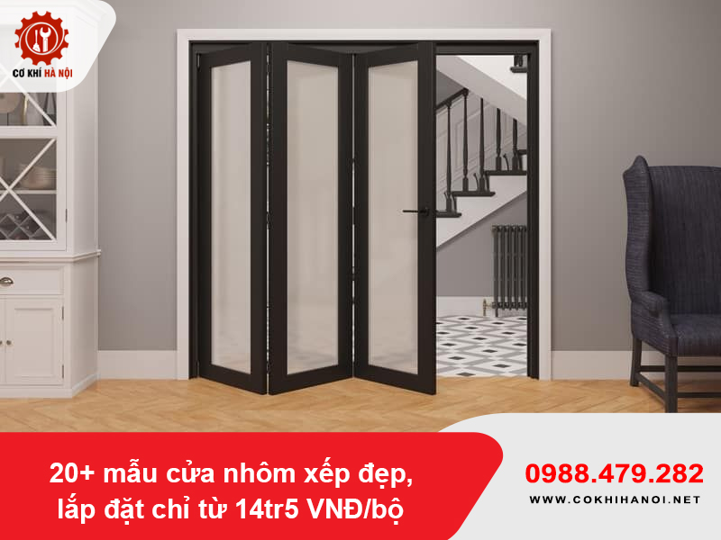 20+ mẫu cửa nhôm xếp đẹp, lắp đặt chỉ từ 14tr5 VNĐ/bộ