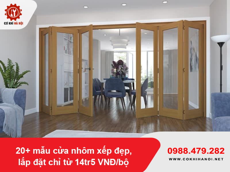 20+ mẫu cửa nhôm xếp đẹp, lắp đặt chỉ từ 14tr5 VNĐ/bộ