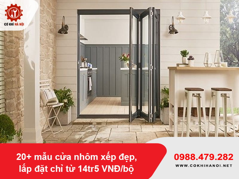 20+ mẫu cửa nhôm xếp đẹp, lắp đặt chỉ từ 14tr5 VNĐ/bộ