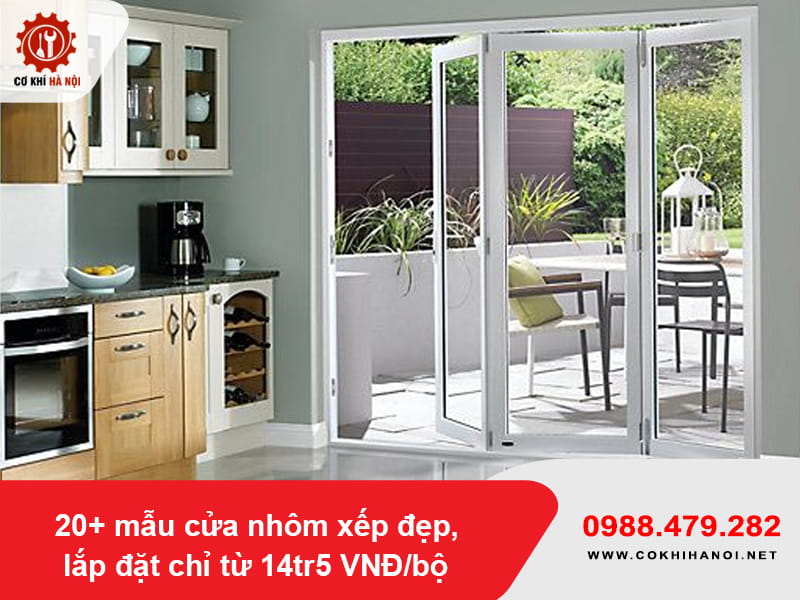 20+ mẫu cửa nhôm xếp đẹp, lắp đặt chỉ từ 14tr5 VNĐ/bộ
