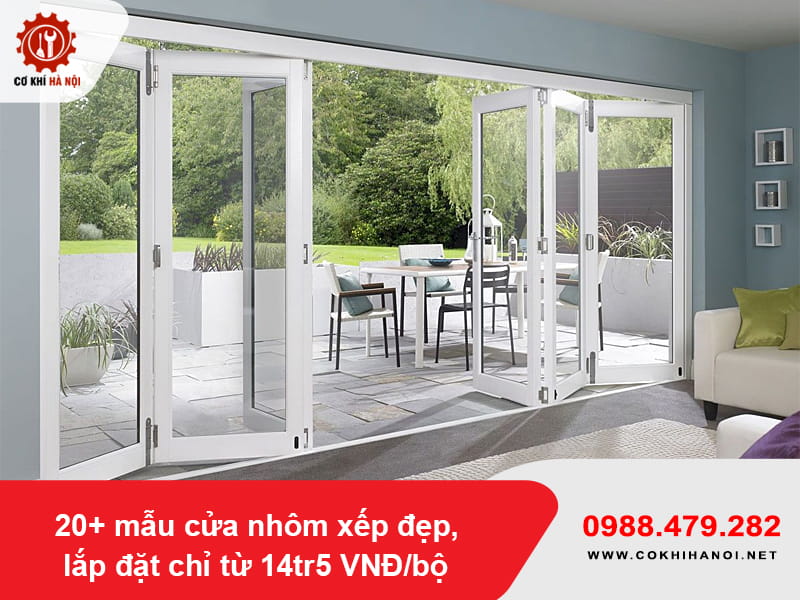 20+ mẫu cửa nhôm xếp đẹp, lắp đặt chỉ từ 14tr5 VNĐ/bộ