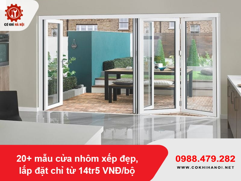 20+ mẫu cửa nhôm xếp đẹp, lắp đặt chỉ từ 14tr5 VNĐ/bộ