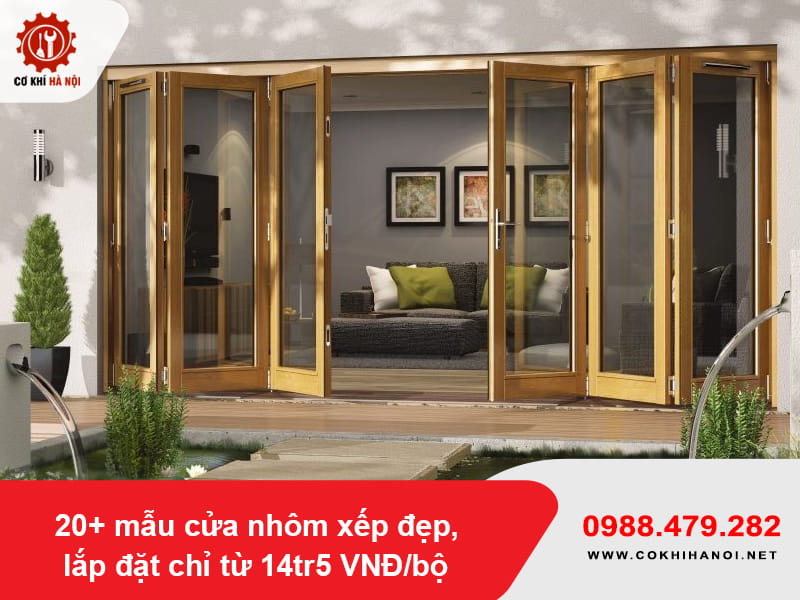 20+ mẫu cửa nhôm xếp đẹp, lắp đặt chỉ từ 14tr5 VNĐ/bộ