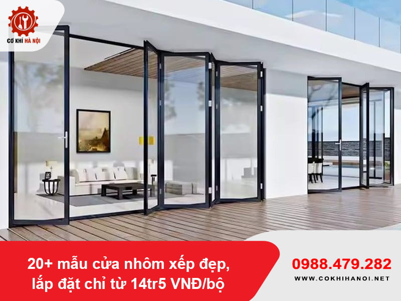 20+ mẫu cửa nhôm xếp đẹp, lắp đặt chỉ từ 14tr5 VNĐ/bộ