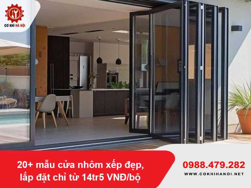 20+ mẫu cửa nhôm xếp đẹp, lắp đặt chỉ từ 14tr5 VNĐ/bộ