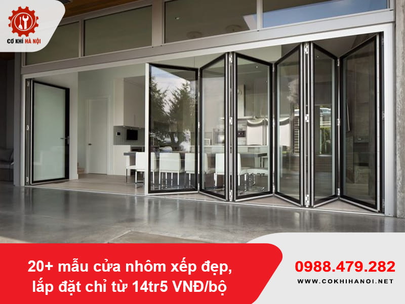 20+ mẫu cửa nhôm xếp đẹp, lắp đặt chỉ từ 14tr5 VNĐ/bộ