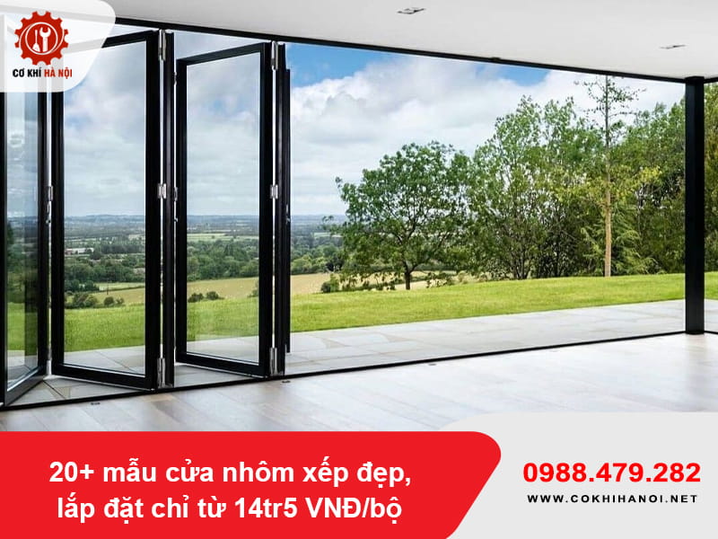 20+ mẫu cửa nhôm xếp đẹp, lắp đặt chỉ từ 14tr5 VNĐ/bộ