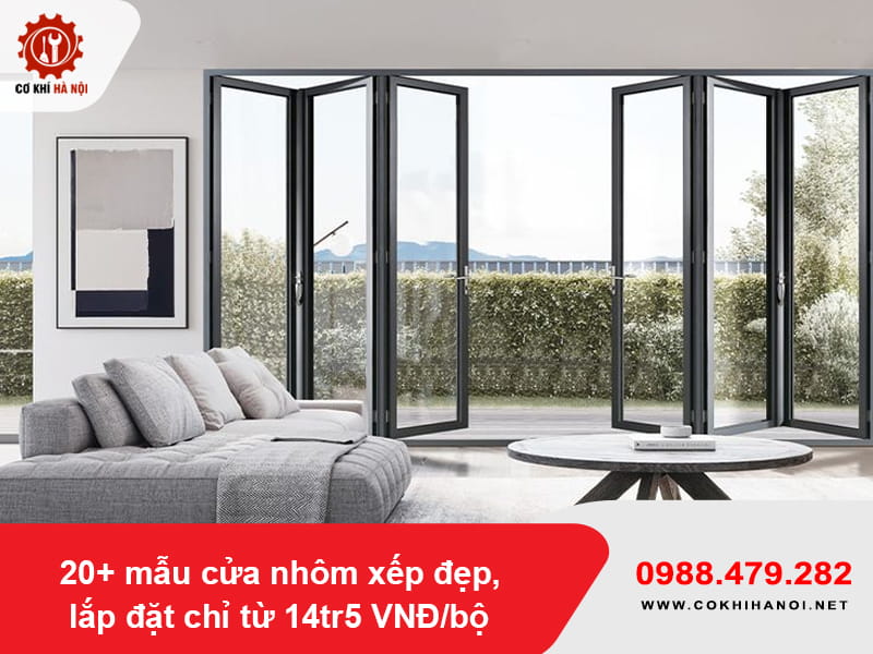 20+ mẫu cửa nhôm xếp đẹp, lắp đặt chỉ từ 14tr5 VNĐ/bộ