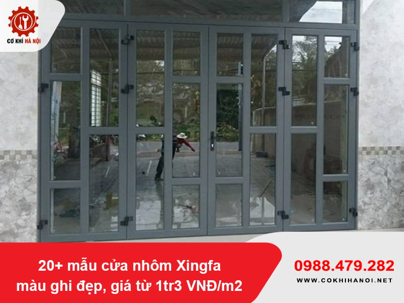 20+ mẫu cửa nhôm Xingfa màu ghi đẹp, giá từ 1tr3 VNĐ/m2